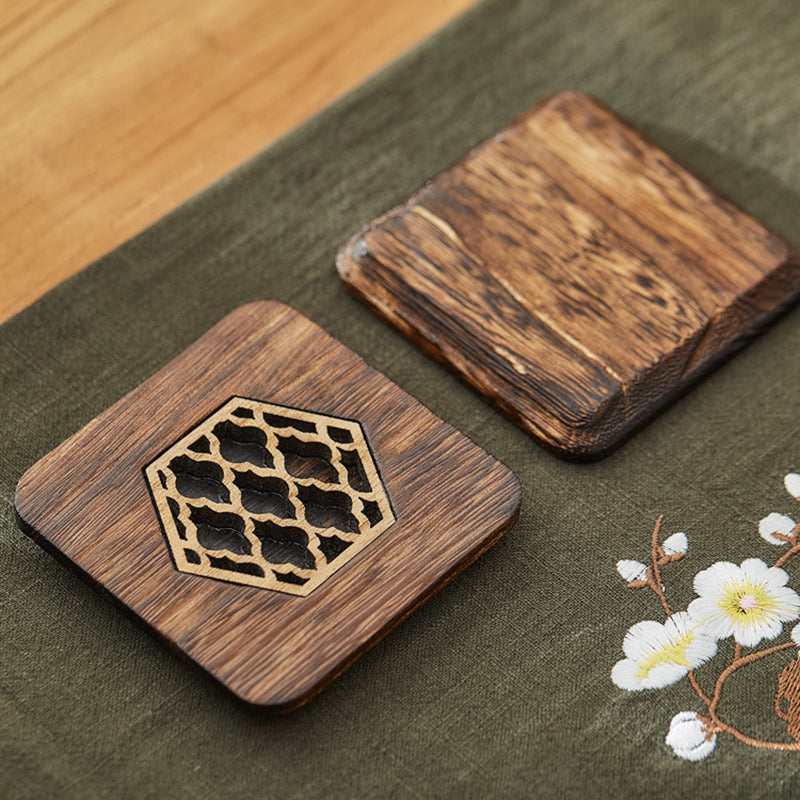 High-Quality Carved Wooden Coaster for Desks