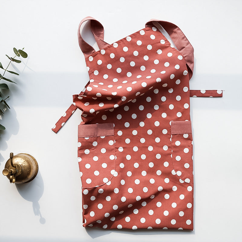 Quick-drying Vest-style Polka-dot Kitchen Apron
