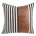 Nordic Style PU Leather Thick Stripe Sofa Pillow Cover