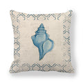 Blue Wind Sea Life Linen Pillowcase Cover