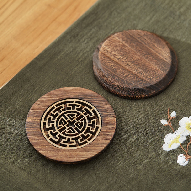 High-Quality Carved Wooden Coaster for Desks